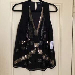 NWT  Black Saks Fifth Ave Top -size small